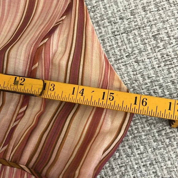 SAMANTHA TREACY Striped Deep V-neck Cocktail Dress - Picture 6 of 12